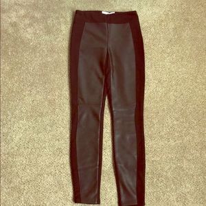 Faux Leather Panel Leggings